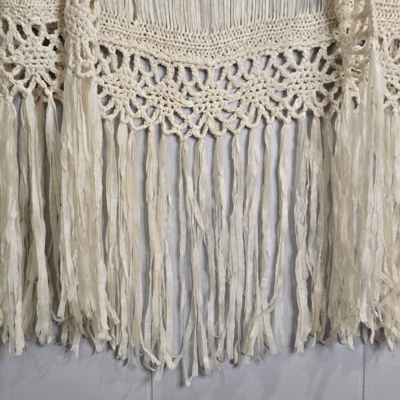 Love by Design Lace Open Front Ivory Sleeveless Cardigan Sz XS Boho Fairy Vest - Picture 4 of 10